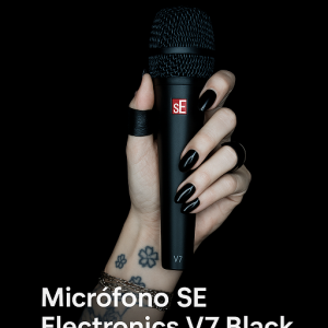 Micrófono SE Electronics V7 Black dinámico profesional para voces y escenario