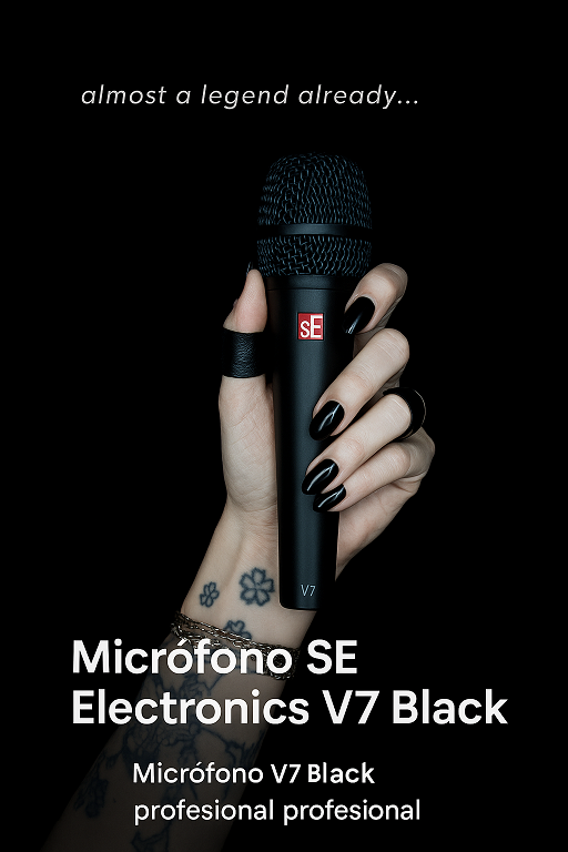 Micrófono SE Electronics V7 Black dinámico profesional para voces y escenario